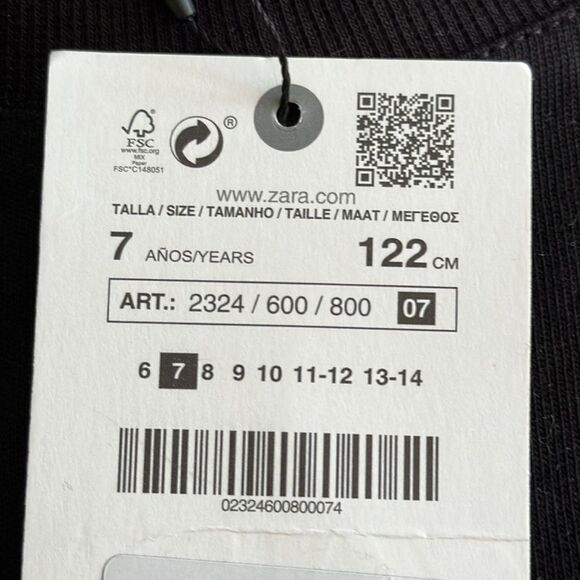 ZARA Kids | Black | ELASTIC DRAWCORD STOPPER DRESS - Picture 4 of 5